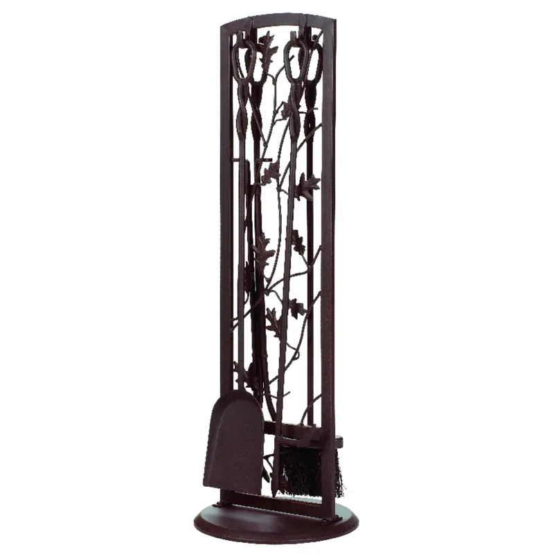 5-pc. Fireplace Tool Set, Natural Brown, Oak Leaf
