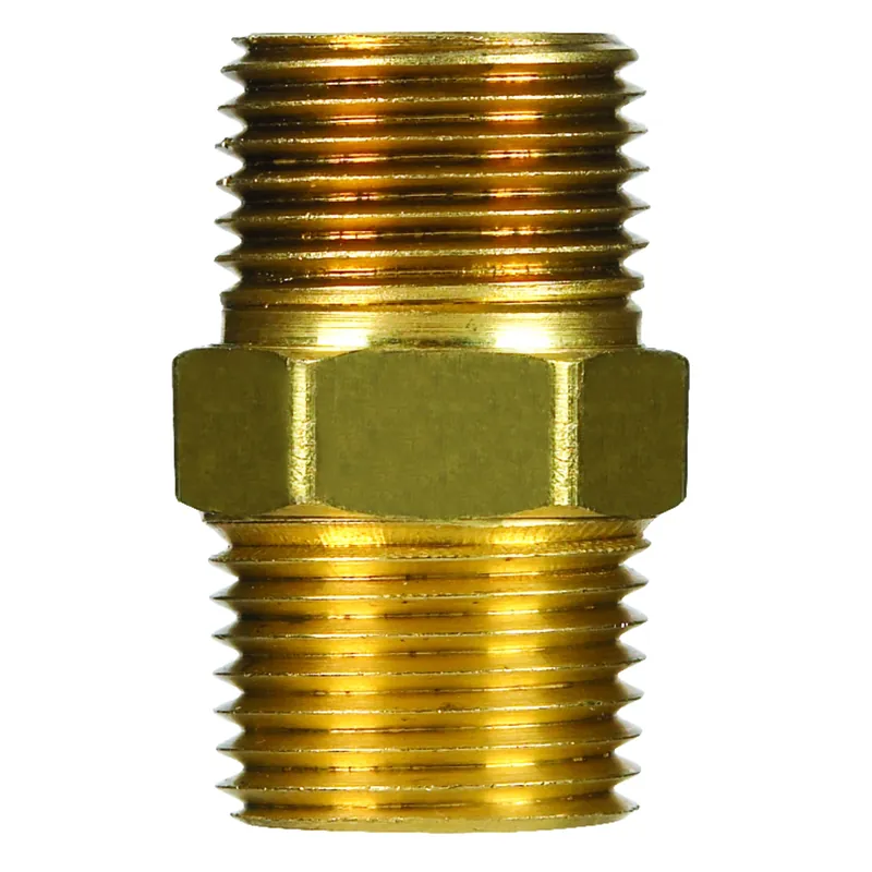 Company 1/8 In. Mpt Yellow Brass Hex Nipple - Durable Brass Fitting