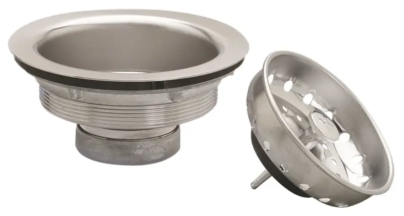 Chrome Plastic And Stainless Steel Sink Strainer 3-1/2 Inch Diameter