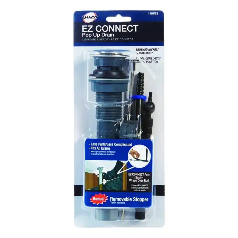 Ez Connect 1-1/4 In. Brushed Nickel Plastic Pop-up Drain Assembly