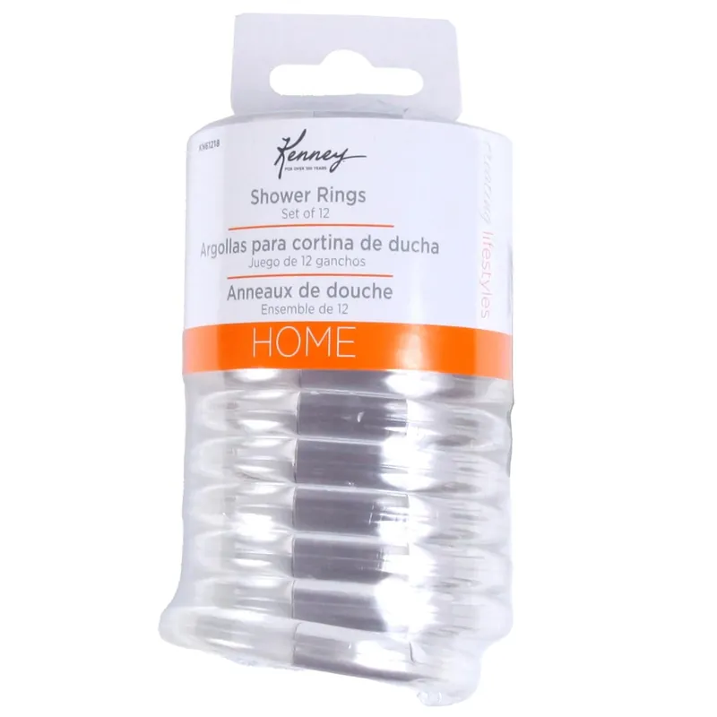 Clear Plastic Shower Curtain Rings 12 Pk