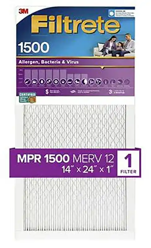 14 In. W X 24 In. H X 1 In. 1500 Mpr Pleated Air Filter 1 Pk