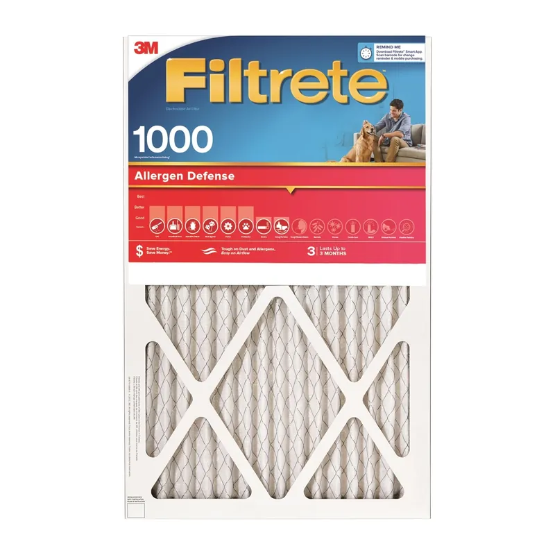 Allergen Defense 16 In. W X 20 In. H X 1 In. 1000 Mpr Pleated Air Filter 1 Pk