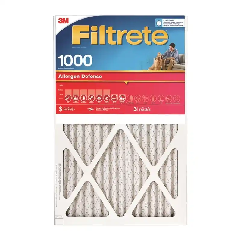 Allergen Defense 20 In. W X 20 In. H X 1 In. 1000 Mpr Pleated Air Filter 1 Pk
