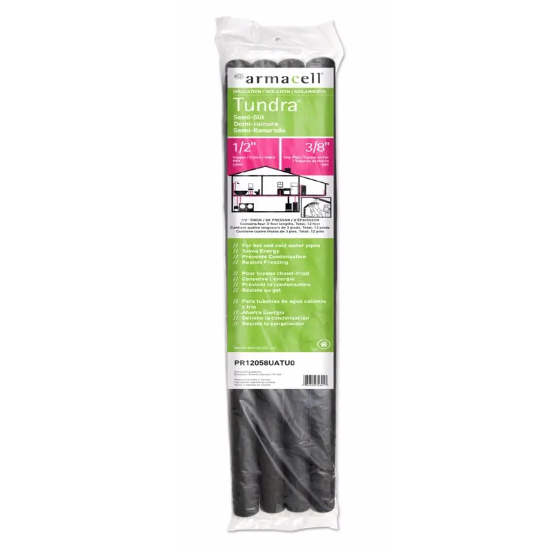 Tundra 1/2 In. X 3 Ft. L Polyethylene Foam Pipe Insulation