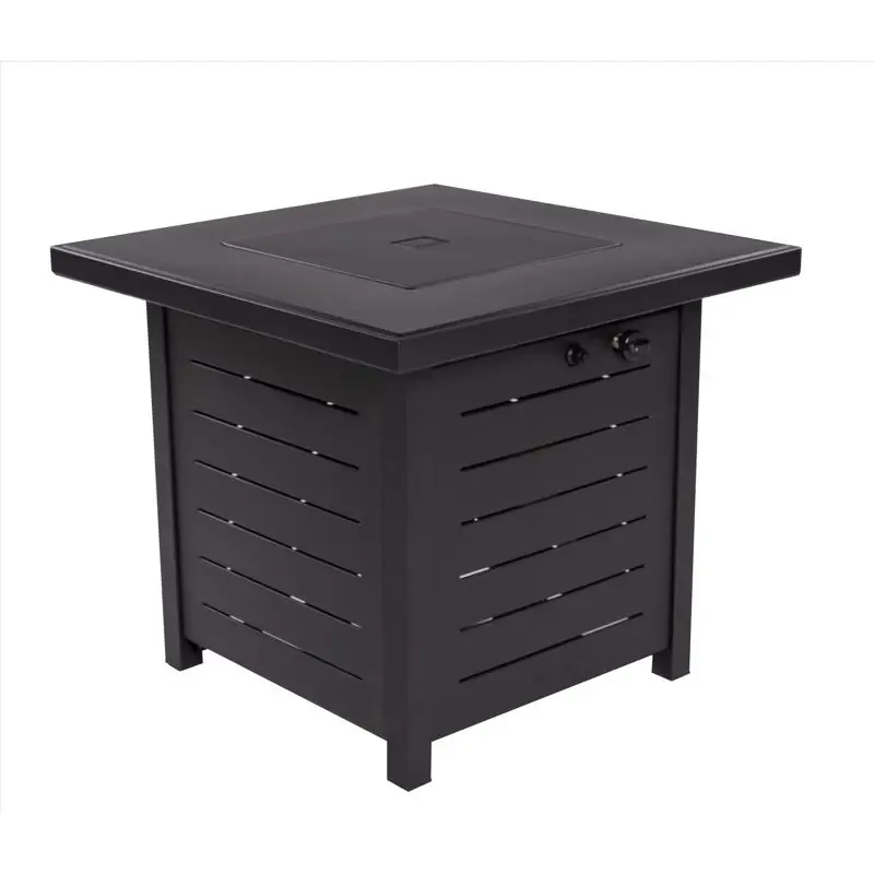 28 Inch Steel Square Propane Fire Pit With Electronic Ignition