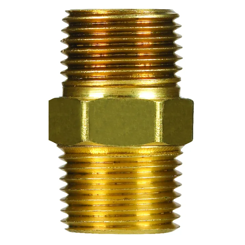 1/4 In. Mpt Yellow Brass Hex Nipple - Durable Brass Fitting