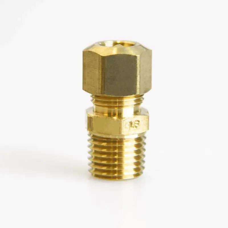 5/16 In. Compression X 1/4 In. D Mpt Brass Connector For Plumbing Applications