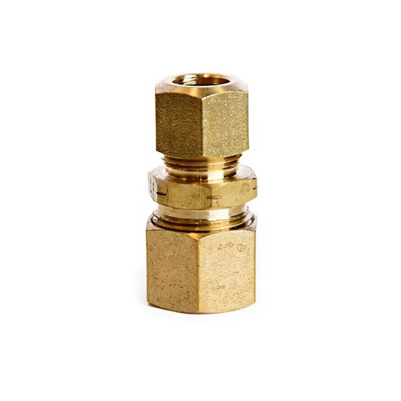1/2 In. Compression X 3/8 In. D Compression Yellow Brass Reducing Union