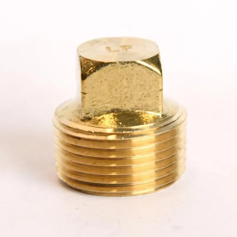 3/4 Inch Mpt Lead-free Brass Square Head Cored Plug For Plumbing Applications