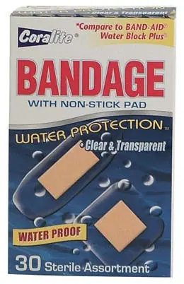 Bandage Assortment, Clear, Waterproof, 30-ct.
