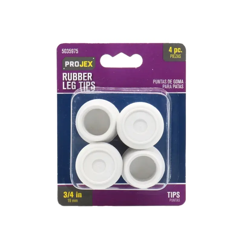 Projex Rubber Leg Tip Off-white Round 3/4 In. W 4 Pk