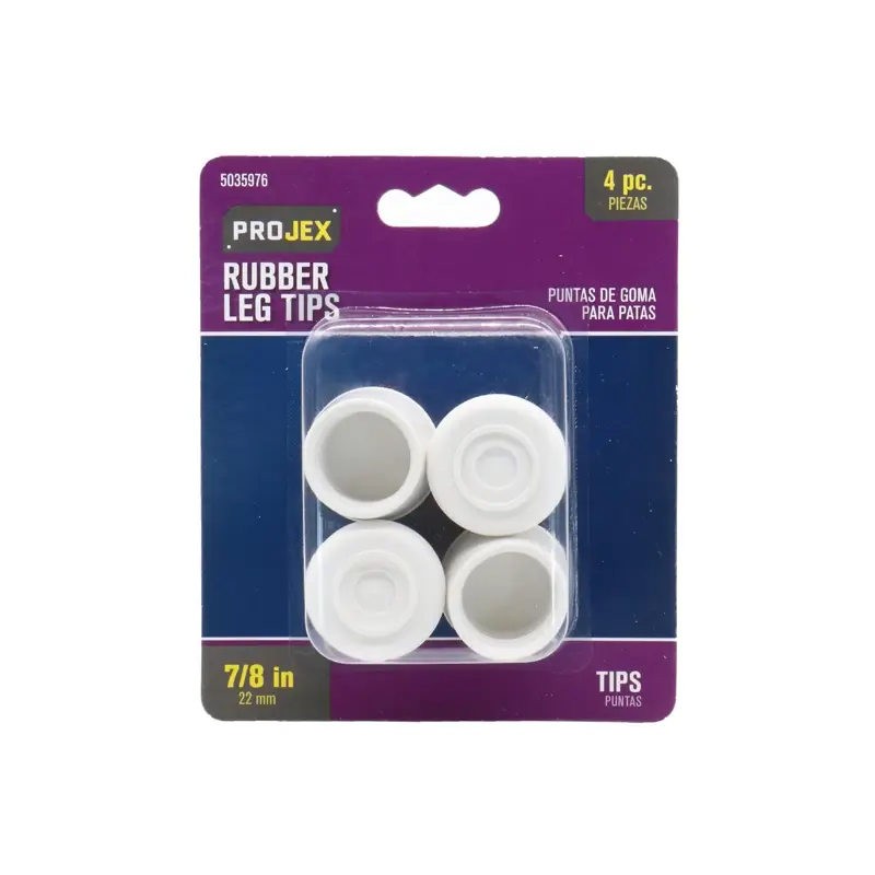 Projex Rubber Leg Tip Off-white Round 7/8 In. W 4 Pk