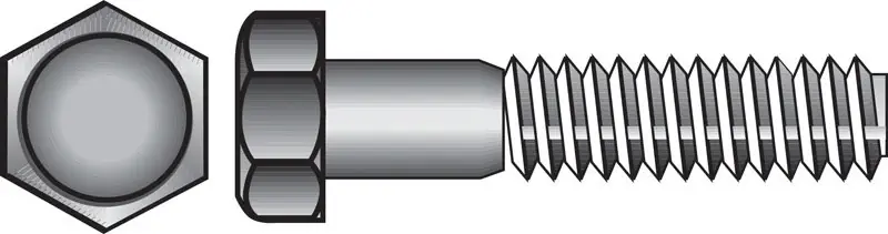 7/16 In. D X 2-1/2 In. L Zinc Plated Steel Hex Bolt 50 Pk