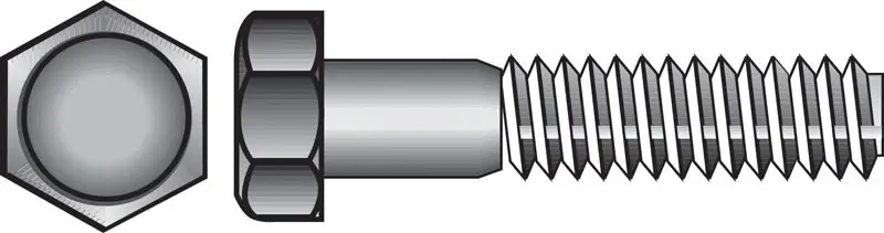 7/16 In. D X 4 In. L Zinc Plated Steel Hex Bolt 25 Pk