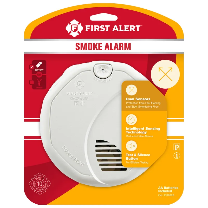 Smoke & Fire Alarm, Dual Sensors, Battery-operated