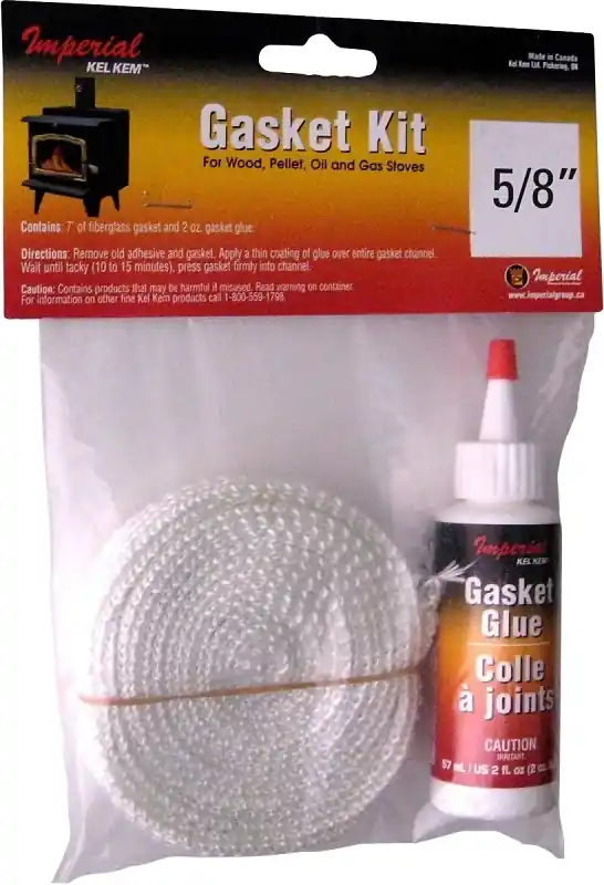 Fiberglass Tape Kit For Stove Windows, 5/8 X 1/8 In. X 7 Ft. White Tape + 2 Oz. Gasket Cement