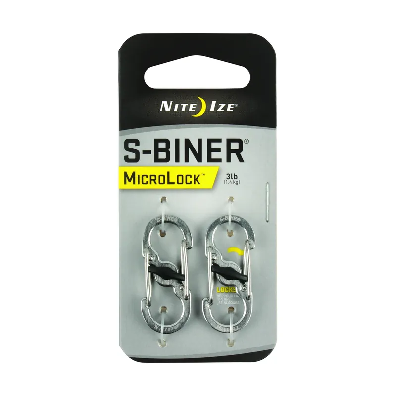 Microlock Stainless Steel Silver Locking S-biner