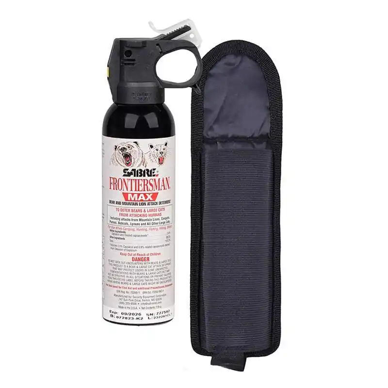 Sabre Frontiersman Max Black Nylon Bear And Mountain Lion Spray W/belt Holster