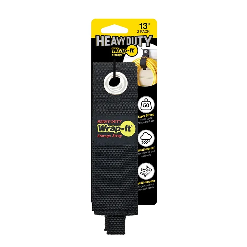 Heavy-duty 2 In. W X 13 In. L Black Storage Straps 50 Lb 2 Pk