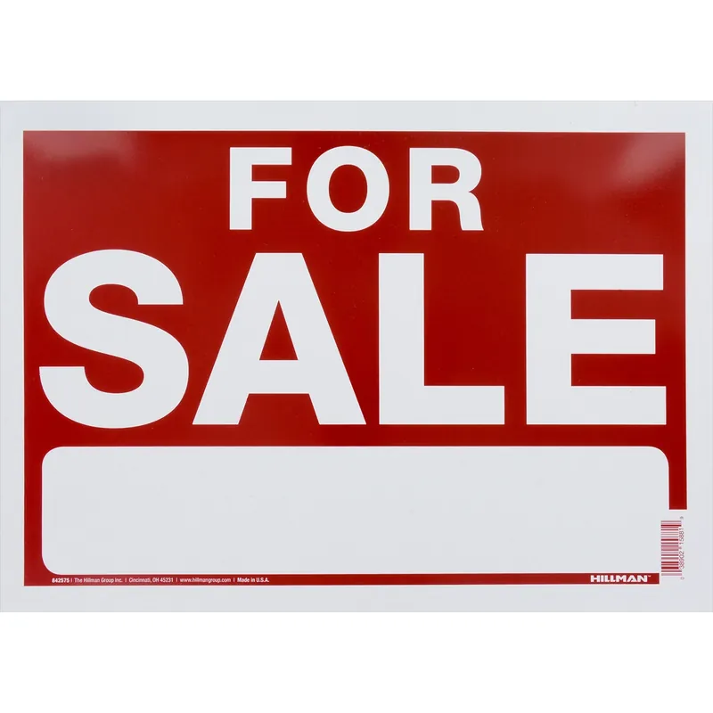 English Red For Sale Sign 10 In. H X 14 In. W
