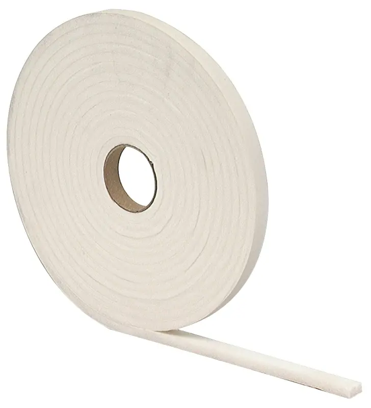 3/8" W X 3/16" T X 17‘ L White Foam Weatherstrip Tape For Doors And Windows
