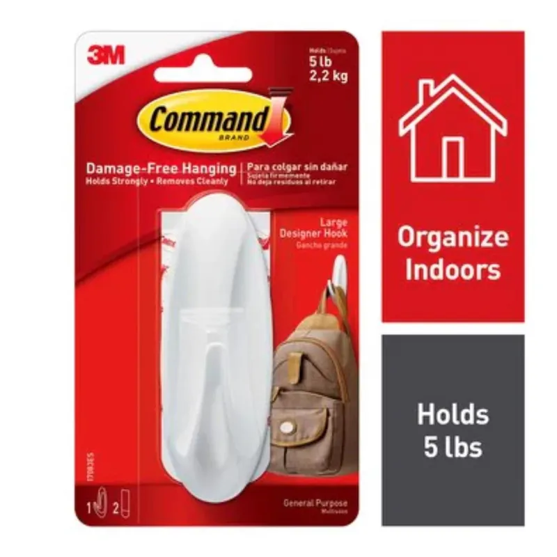 3m Command Large Plastic Designer Hooks 4.125 In. L 4 Pk
