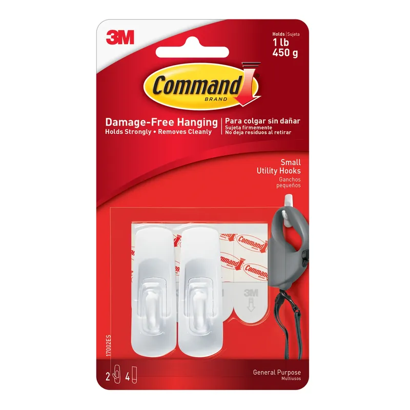 Command Small Plastic Hook 2.37 In. L 2 Pk
