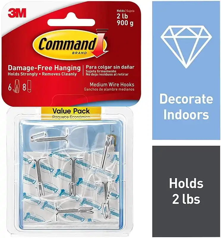 Command Medium Plastic Wire Hooks 2.17 In. L 6 Pk