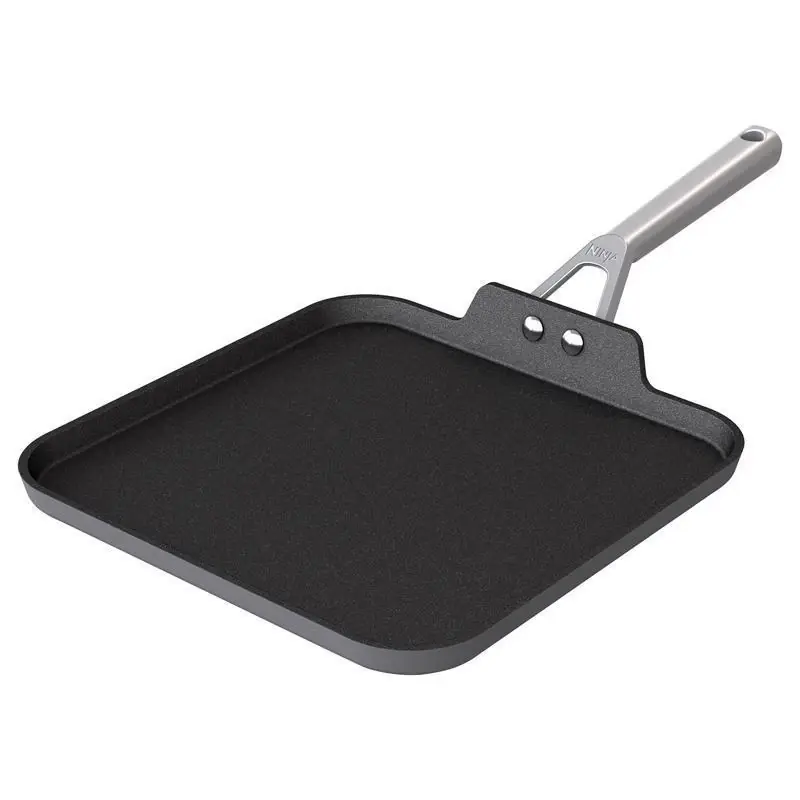 Neverstick Aluminum Stainless Steel Griddle Pan Gray 21x11 Inches