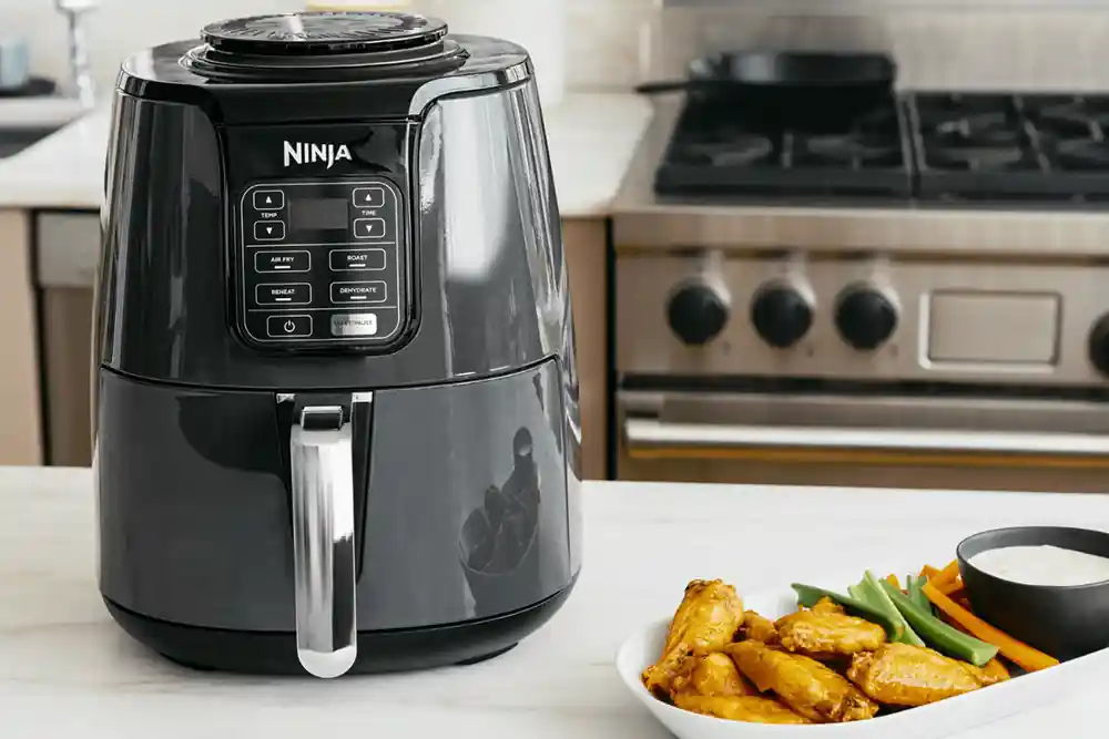 Af101 Black 4 Quart Programmable Electric Air Fryer With High Gloss Finish