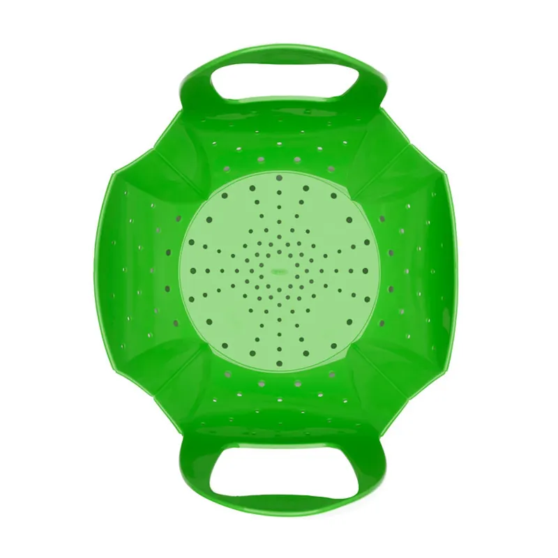 Good Grips Green Silicone Steamer Basket 9-1/8 In. W X 13-5/16 In. L