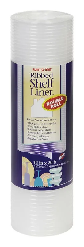 Shelf Liner, Non-adhesive, Ribbed, Waterproof, Clear Plastic, 12-in. X 25-ft.