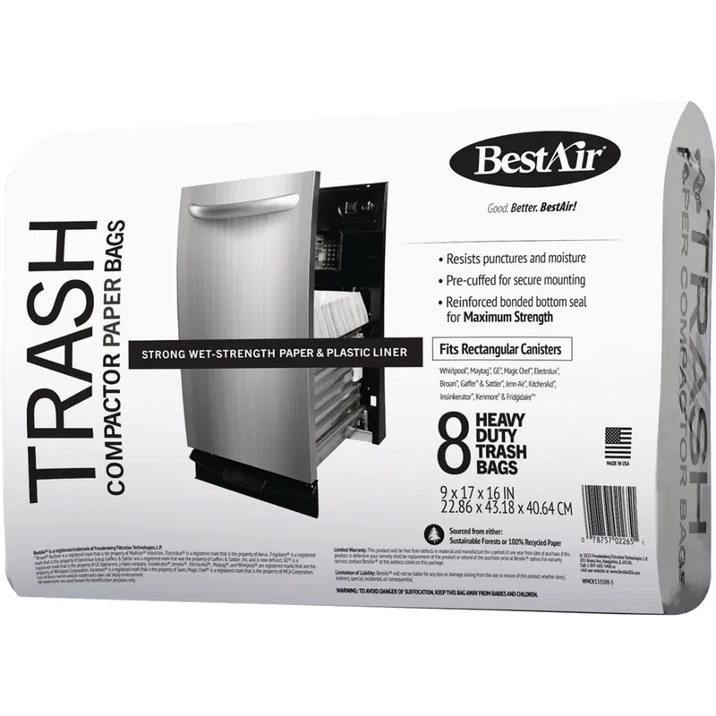 10 Gal Compactor Bags Flat Top 8 Pk
