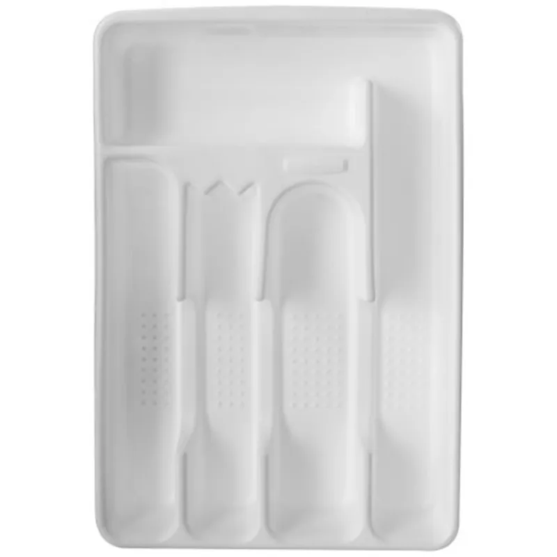 Black Plastic Cutlery Tray - 13 X 10.9 X 1.9 Inches