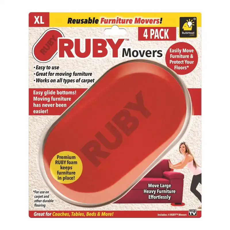 Ruby Furniture Movers Plastic/rubber 4 Pk