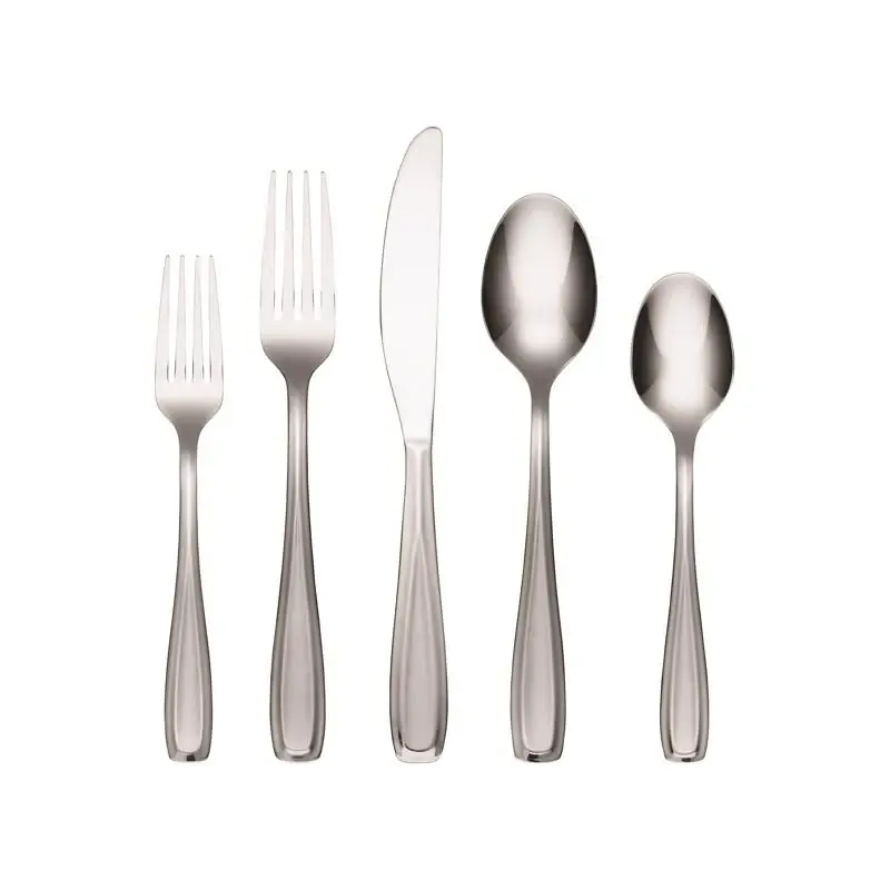 Waylen Sand Silver Stainless Steel Casual Flatware Set 20 Pieces