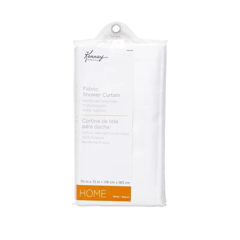 72 In. H X 70 In. W White Polyester Shower Curtain Liner With Grommets