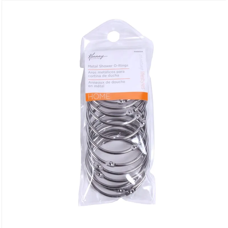 Chrome Silver Steel Shower Curtain Rings 12 Pk