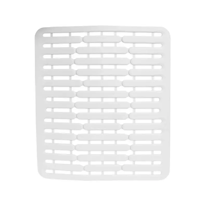 11 In L X 13 In W X 1 In H Silicone Sink Mat White