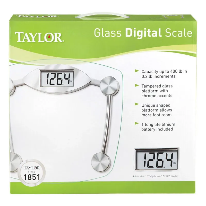 400 Lb Digital Bathroom Scale With Clear Tempered Glass And Chrome Accents