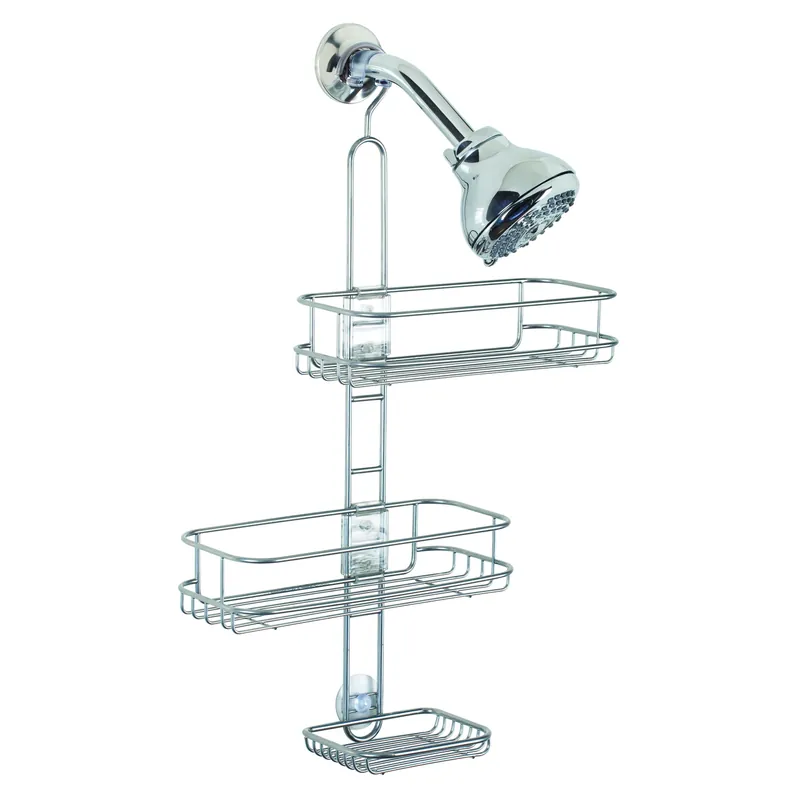 Linea 22 In. H X 10.5 In. W X 4.5 In. L Silver Shower Caddy