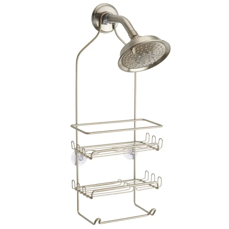 Milo Satin Silver Shower Caddy 21-1/4 In. H X 4-1/2 In. W X 9 In. L