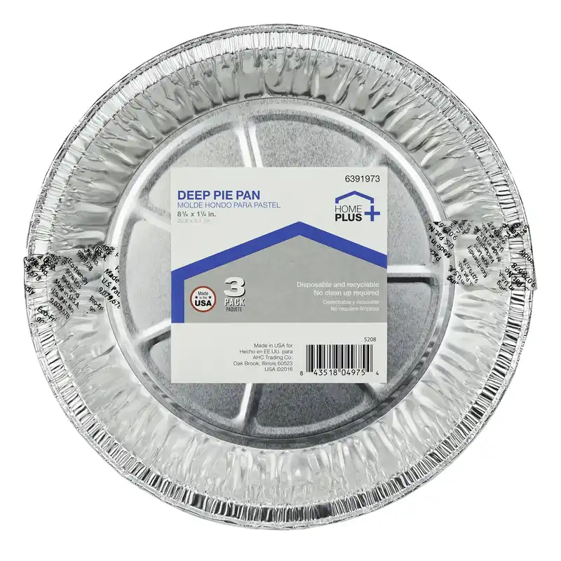 Durable Foil 8-1/4 In. W X 8-1/4 In. L Deep Pie Dish Silver 3 Pk