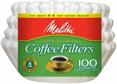 4-6 Cups White Basket Coffee Filter 100 Pk