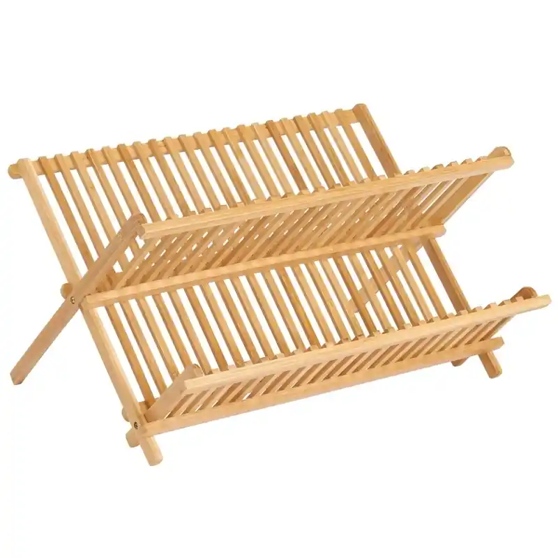 Brown Bamboo Dish Drying Rack