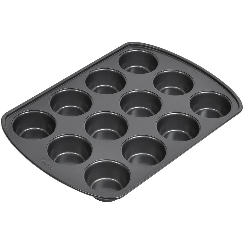 15 In. W X 10.5 In. L Non-stick Muffin Pan - 12 Cup Gray