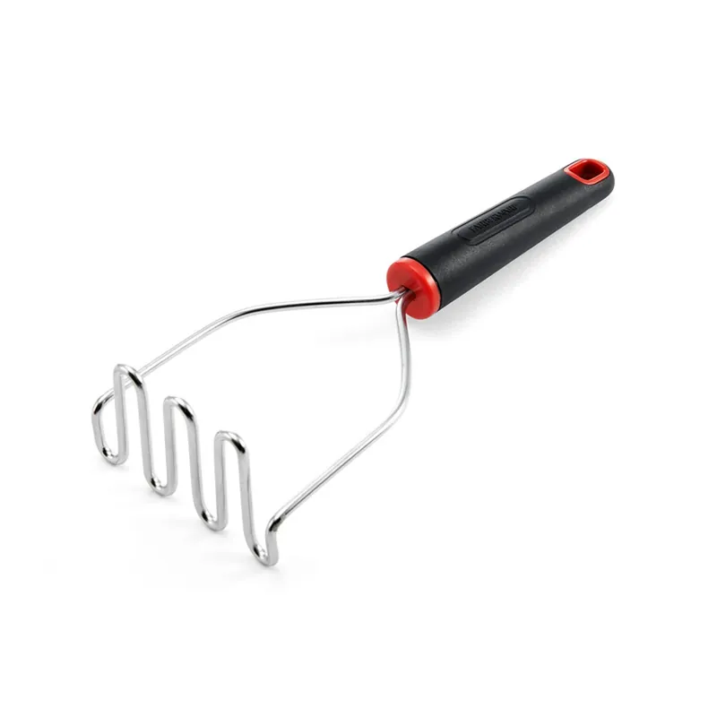 Black/silver Plastic/stainless Steel Potato Masher