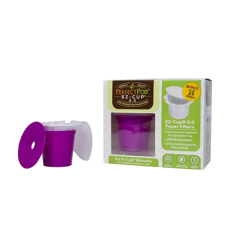 Ez-cup 2.0 Refillable Coffee Capsules With 25 Filters - Purple Plastic