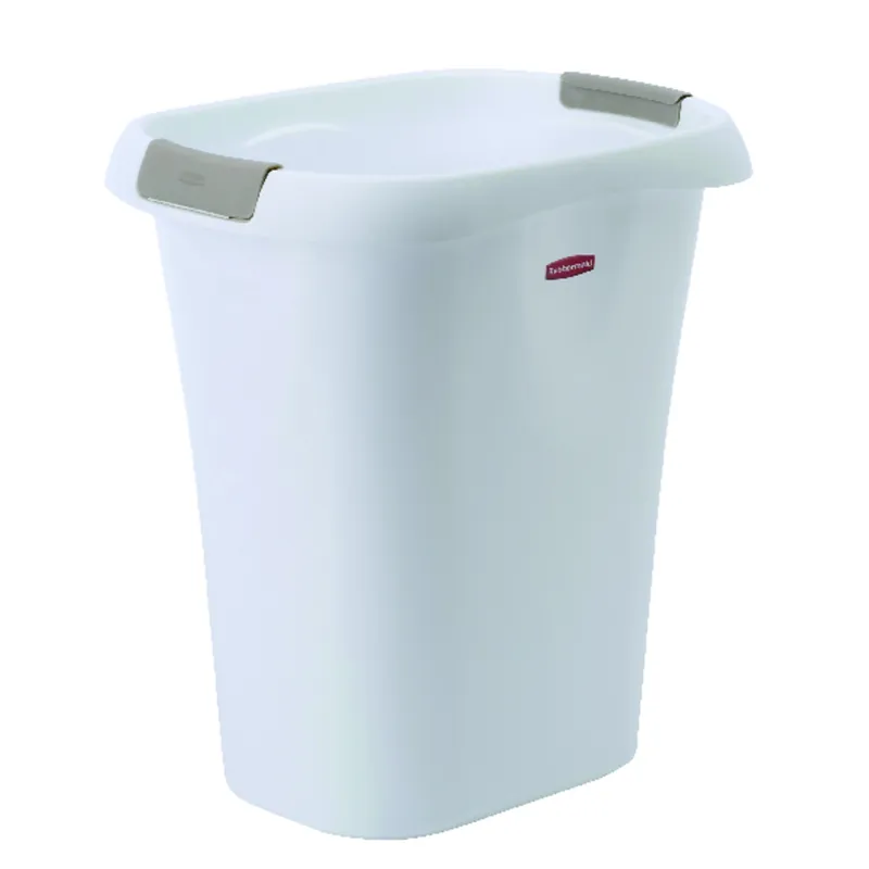 21 Qt. White Open Top Wastebasket With Linerlock Feature